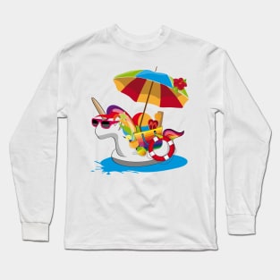 Unicorn Pool Party Long Sleeve T-Shirt